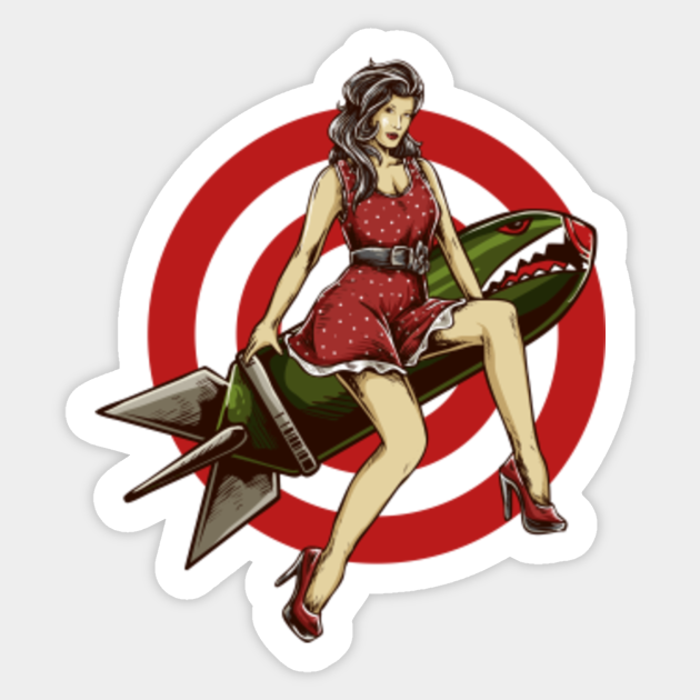 Pin Up Girl Pin Up Sticker TeePublic